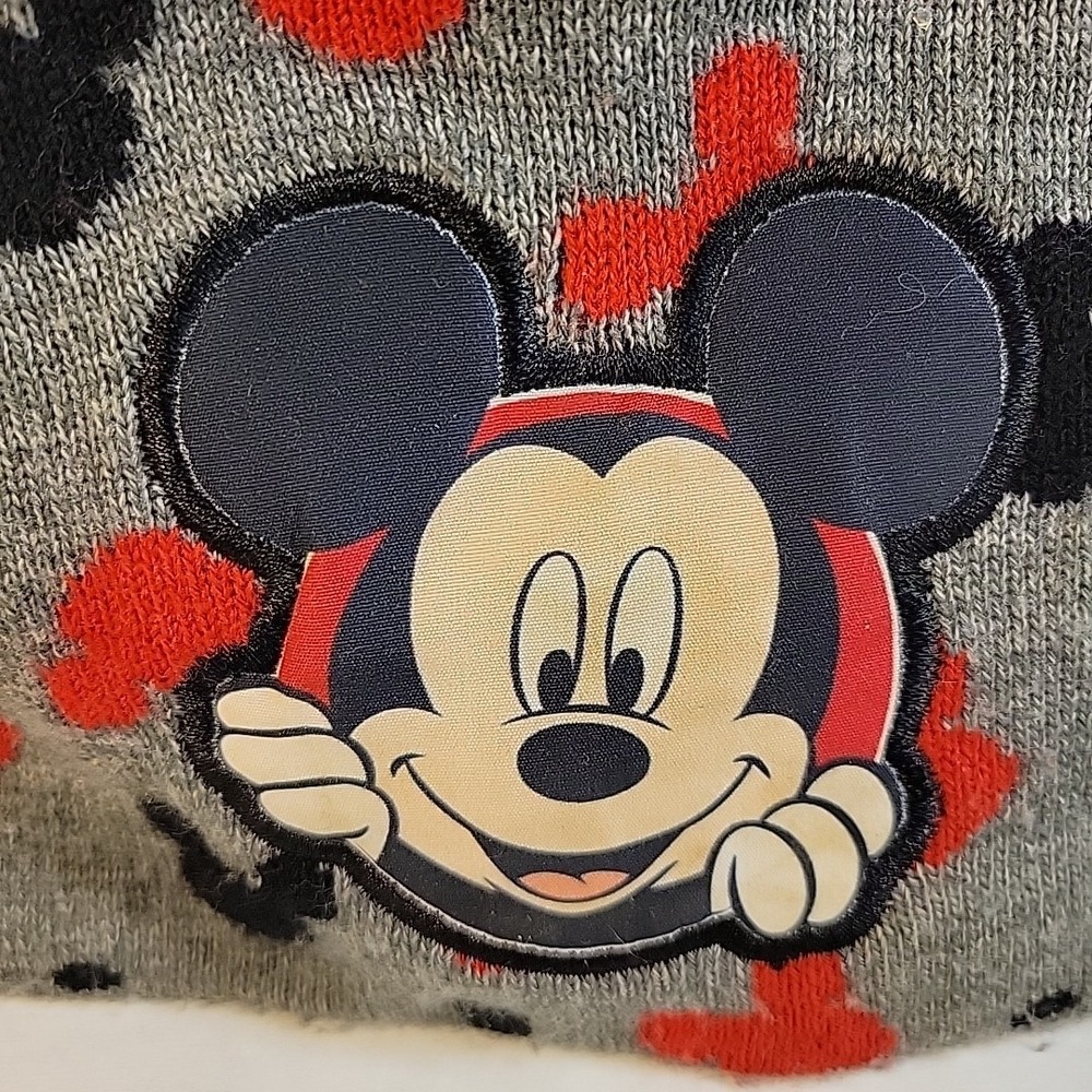 Vintage Walt Disney Mickey‎ Mouse Grey Sock Cap Hat Beanie Size 2T - 5T